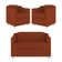 Kit Sofá Namoradeira + 02 Poltrona Tilla Recepção Sala Suede terracota