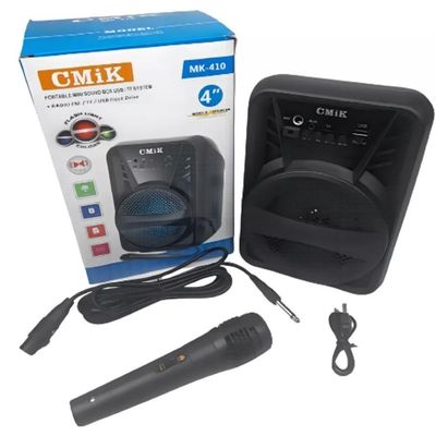 Caixa De Som Cmik MK-410 Com Karaokê Led E Subwoofer Potência E Versatilidade Em Qualquer Lugar Bivolt