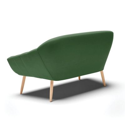 Namoradeira 02 Lugares Suede Pés Palito Natural Cor Verde