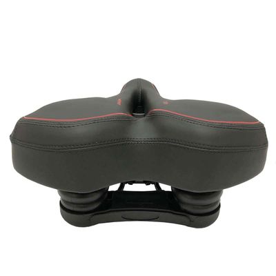Selim bike bicicleta Largo vazado gel espuma e molas comfort Preto