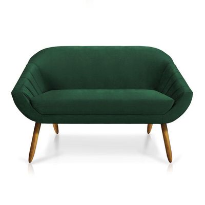 Namoradeira Veludo Castanho Verde Esmeralda
