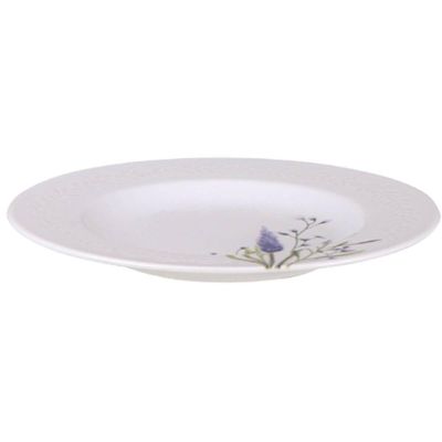 Jogo 6 Pratos Sobremesa 21cm em Porcelana Tramontina Pratinho Servir Doces Tortas Decorado Lilla