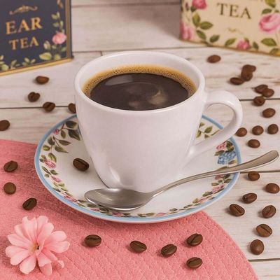 Aparelho de Jantar Aura Tramontina 16 Pçs Porcelana Decorada Pratos Rasos Sobremesa Xícara Pires