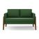 Namoradeira 2 Lugares Lana Suede Verde Base De Madeira - D'rossi
