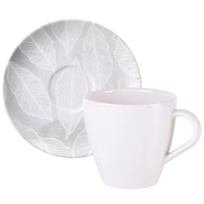 Xícara com Pires Chá Café 200ml em Porcelana Tramontina Arbo 2 Peças