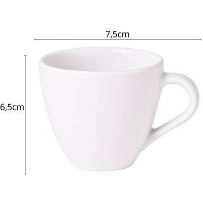 Xícara e Pires de Café Expresso Capuccino 95ml em Porcelana Tramontina Arbo Mesa Posta