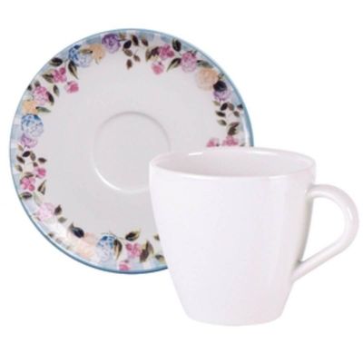 Conjunto 2 Peças Xícara e Pires Chá Café 200ml em Porcelana