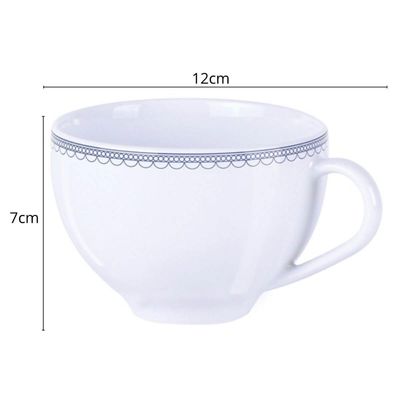 Xícara e Pires de Chá Tramontina Azzura 250ml em Porcelana Decorada Servir Café 2 Peças