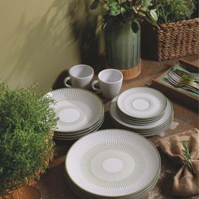 Xícara e Pires de Chá Tramontina Lineare em Porcelana 200ml 2 Peças Cozinha Servir Café