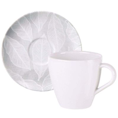 Jogo 12 Xícaras e Pires Chá Café 200ml Porcelana Tramontina Arbo Cozinha Servir Mesa Posta