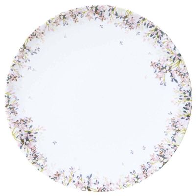 Jogo 12 Pratos Rasos de Jantar em Porcelana 25cm Tramontina Fogli Mesa Posta Restaurante Buffet