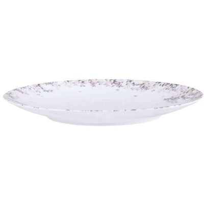 Jogo 12 Pratos Rasos de Jantar em Porcelana 25cm Tramontina Fogli Mesa Posta Restaurante Buffet