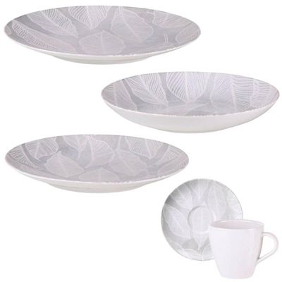 Aparelho de Jantar 30 Peças Porcelana Tramontina Arbo Servir Mesa Posta 6 Pessoas