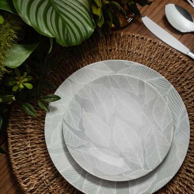 Aparelho de Jantar 20 Peças em Porcelana Decorada Tramontina Arbo Jogo Pratos Xícaras
