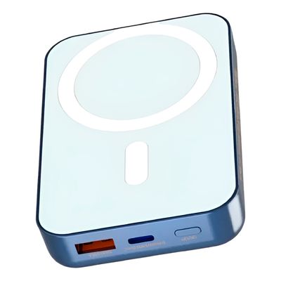 Carregador Portátil Power Bank 10.000 mAh Indução Magnético Cor:Branco