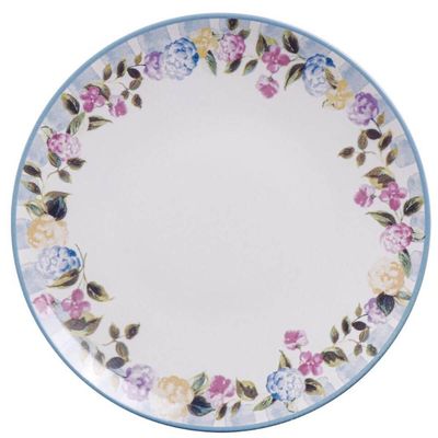 Aparelho de Jantar 30 Pçs Porcelana Decorada Tramontina Aura Pratos Xícaras e Pires 6 Pessoas