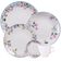 Aparelho de Jantar 30 Pçs Porcelana Decorada Tramontina Aura Pratos Xícaras e Pires 6 Pessoas