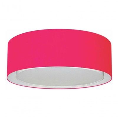 Plafon Cilíndrico Duplo Vivare Md-3038 Cúpula Em Tecido 80x30cm - Bivolt Rosa-pink 127/220v