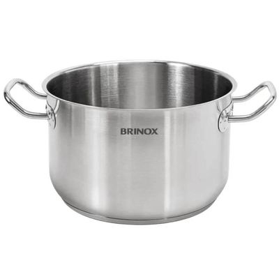 Panela Alta Caçarola com Tampa Linha Profissional 15,2L Inox