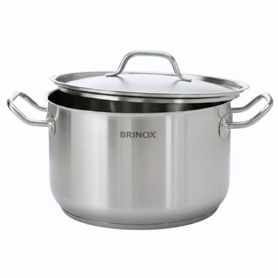 Panela Alta Caçarola com Tampa Linha Profissional 15,2L Inox