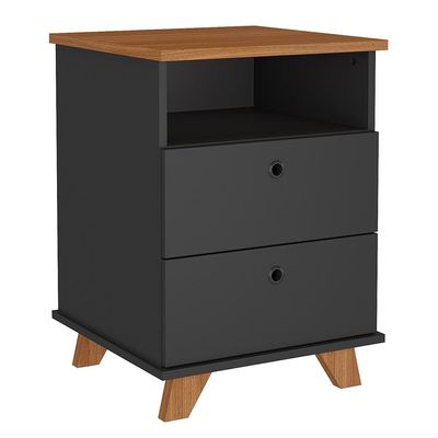 Kit 02 Gaveteiros Para Escritório Home Office 2 Gavetas Diem A02 Freijó Preto - Lyam Decor