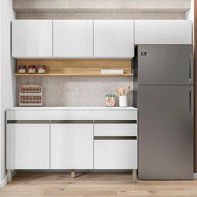 Cozinha Modulada 3 Pecas Com Balcao Tampo Line Supremo Cp Freijo Ktp Supremo Cp Freijo