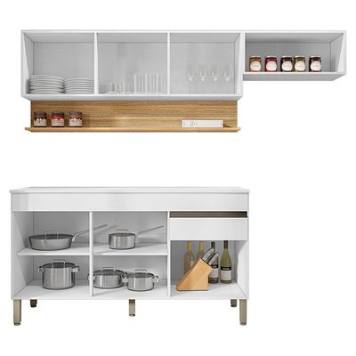 Cozinha Modulada 3 Pecas Com Balcao Tampo Line Supremo Cp Freijo Ktp Supremo Cp Freijo