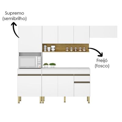 Cozinha Modulada 4 Pecas Balcao Com Tampo Line Ktp Supremo Cp Freijo