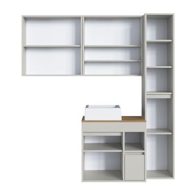 Conjunto para Banheiro 148cm com 4 Peças Gabinete Suspenso Bangladesh Arenas com Cuba Branca
