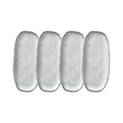 Conjunto de Travessas Oval Rasa Mini Orgânico Echo 16,5x8cm 04 Peças Porto Brasil Branco