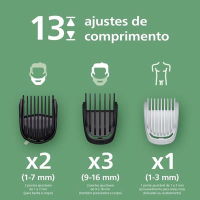 Aparador de Pelos Multigroom MG3941/15 10 em 1 Bivolt Philips Preto / Bivolt