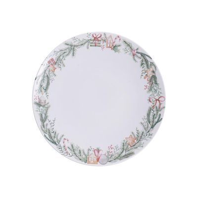 Prato Raso Tramontina Noite Feliz em Porcelana Decorada 21 cm