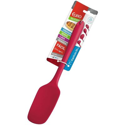 Espátula Grande Euro em Silicone 30 cm Vermelho