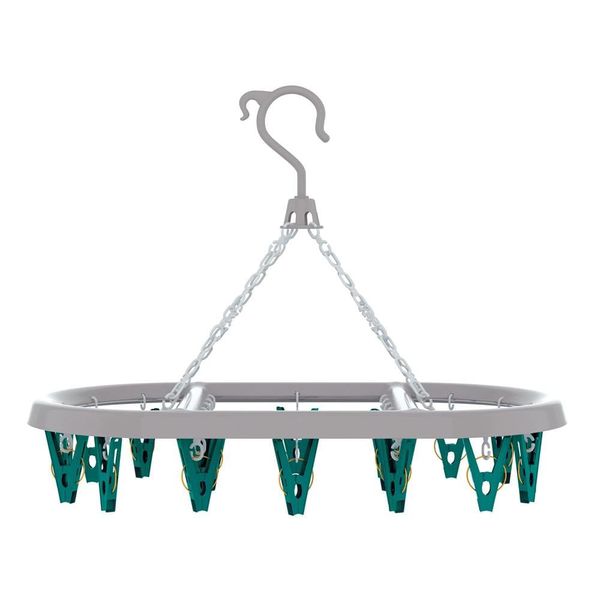 Mini Varal Oval FlashLimp LAV6803 com 24 Prendedores Verde com Cinza