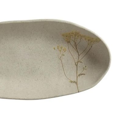 Conjunto de Travessas Oval Funda G Orgânico Campestre em Stoneware 04 Peças Porto Brasil Cinza