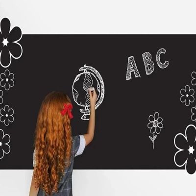 Adesivo Lousa Quadro Negro 1 Metro Papel Parede Contact Kit Completo Giz 1m X 45cm Preto Lavavel