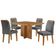 Mesa Olimpia 90 Mdf Com 4 Cadeiras Athenas Linho Grafite Naturalle