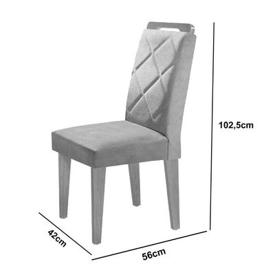Mesa Evora 120 Mdf Com 4 Cadeiras Melissa Veludo Grafite Naturalle