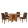 Mesa Evora 90 Mdf Canto Copo E Com 4 Cadeiras Melissa Veludo Marrom Naturalle