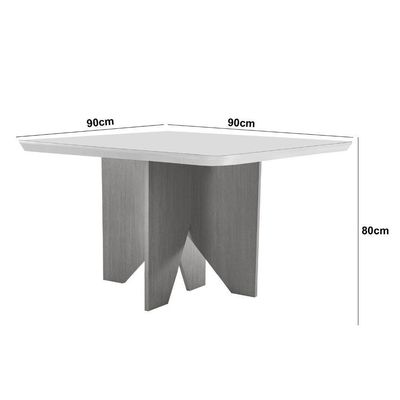 Mesa Evora 90 Mdf Canto Copo E Com 4 Cadeiras Melissa Veludo Marrom Naturalle