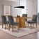 Mesa Olimpia 120 Mdf Com 4 Cadeiras Melissa Veludo Grafite Naturalle