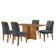 Mesa Olimpia 120 Mdf Com 4 Cadeiras Melissa Veludo Grafite Naturalle