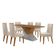 Mesa Sala De Jantar Aster 180cm E 6 Cadeiras Safira Moderna Veludo Creme/off White/imbuia