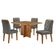 Mesa Olimpia 90 Mdf Com 4 Cadeiras Melissa Linho Grafite Naturalle