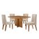 Mesa Olimpia 90 Mdf Com 4 Cadeiras Safira Veludo Creme Naturalle