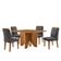 Mesa Evora 90 Mdf Com 4 Cadeiras Melissa Veludo Grafite Naturalle