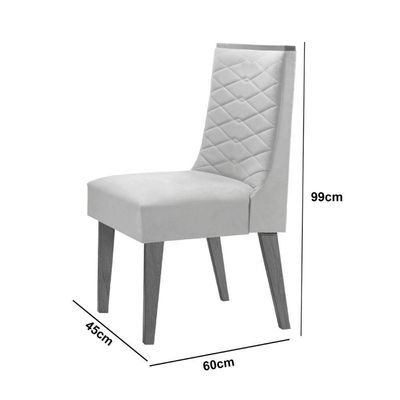 Mesa Sala De Jantar Aster 180cm E 6 Cadeiras Safira Moderna Turim 07/off White/imbuia