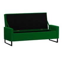 Recamier Bau Paris Base De Metal 1,20m Suede Verde - Inova Decorações