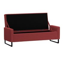 Recamier Bau Paris Base De Metal 1,20m Suede Bordo - Inova Decorações