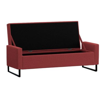 Recamier Bau Paris Base De Metal 1,20m Suede Bordo - Inova Decorações